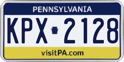 PA license plate KPX2128