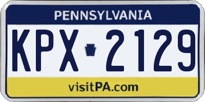 PA license plate KPX2129