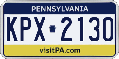 PA license plate KPX2130