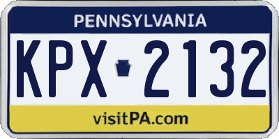 PA license plate KPX2132