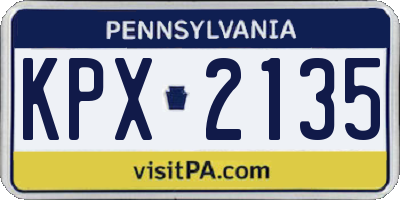 PA license plate KPX2135