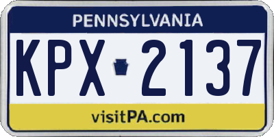 PA license plate KPX2137