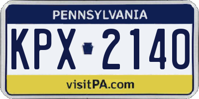 PA license plate KPX2140
