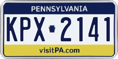 PA license plate KPX2141