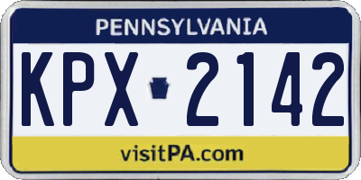 PA license plate KPX2142