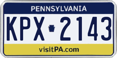 PA license plate KPX2143