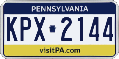 PA license plate KPX2144