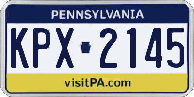PA license plate KPX2145