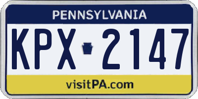 PA license plate KPX2147