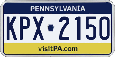 PA license plate KPX2150