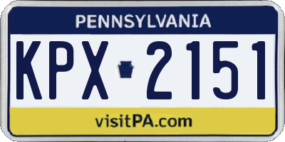 PA license plate KPX2151