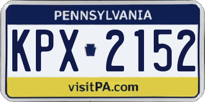 PA license plate KPX2152