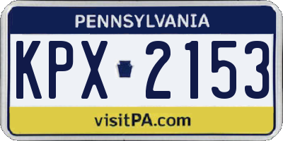 PA license plate KPX2153