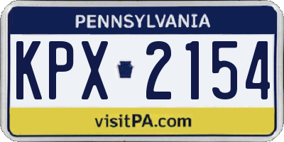PA license plate KPX2154