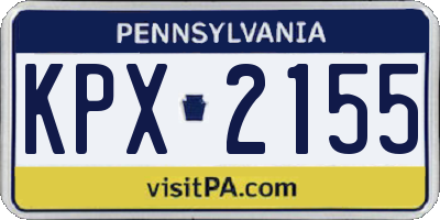 PA license plate KPX2155
