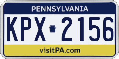 PA license plate KPX2156