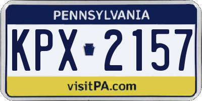 PA license plate KPX2157