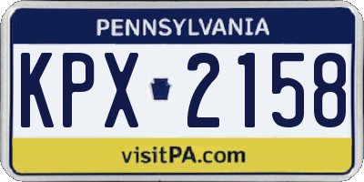 PA license plate KPX2158
