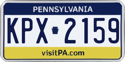 PA license plate KPX2159