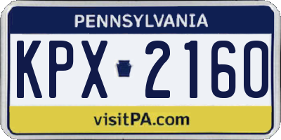 PA license plate KPX2160