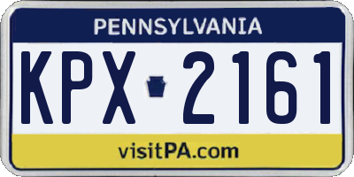 PA license plate KPX2161