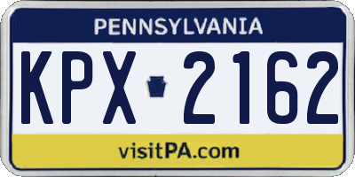PA license plate KPX2162