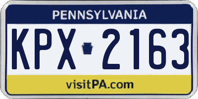 PA license plate KPX2163