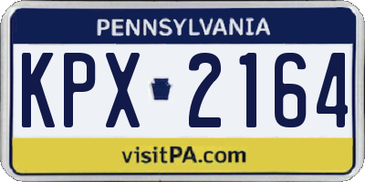 PA license plate KPX2164
