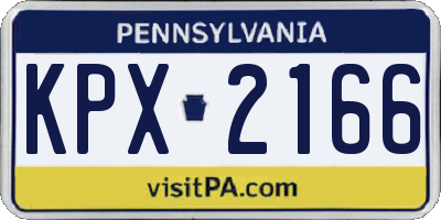 PA license plate KPX2166