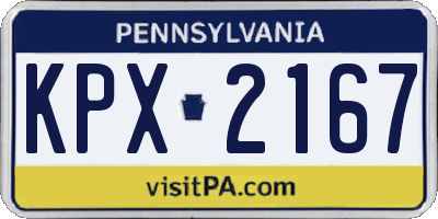 PA license plate KPX2167