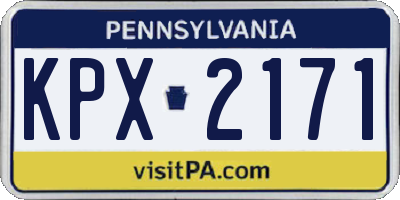 PA license plate KPX2171