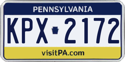 PA license plate KPX2172