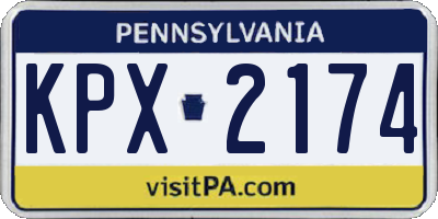 PA license plate KPX2174