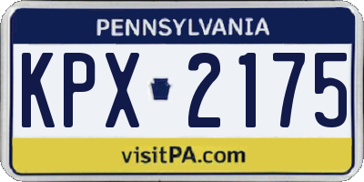PA license plate KPX2175