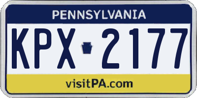 PA license plate KPX2177