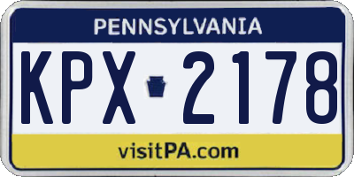 PA license plate KPX2178