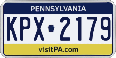 PA license plate KPX2179