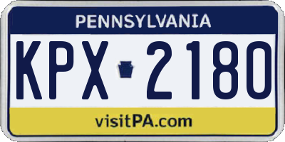 PA license plate KPX2180
