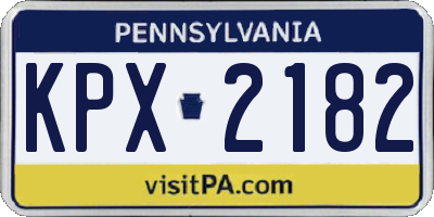 PA license plate KPX2182