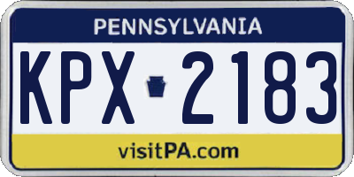 PA license plate KPX2183
