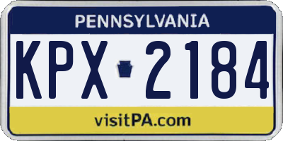 PA license plate KPX2184