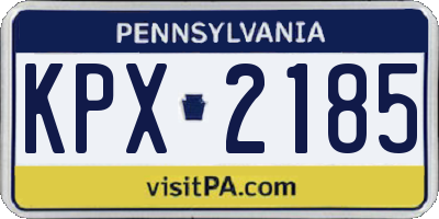 PA license plate KPX2185