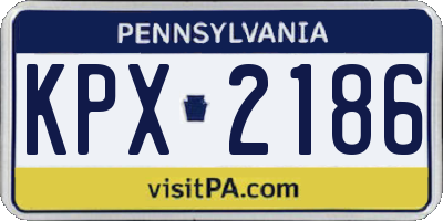 PA license plate KPX2186