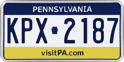 PA license plate KPX2187