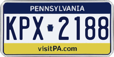 PA license plate KPX2188