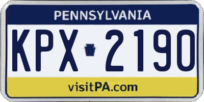 PA license plate KPX2190