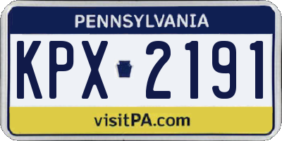 PA license plate KPX2191