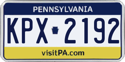 PA license plate KPX2192