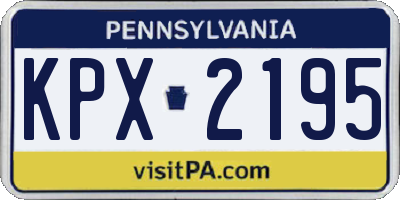 PA license plate KPX2195