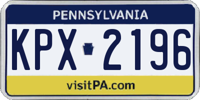 PA license plate KPX2196